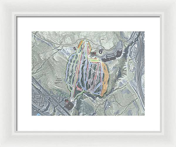Spirit Mountain Ski Trail Map - Framed Print - Powderaddicts
