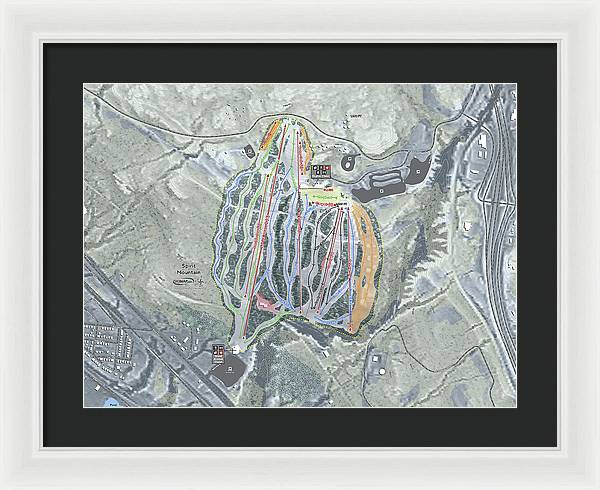 Spirit Mountain Ski Trail Map - Framed Print - Powderaddicts