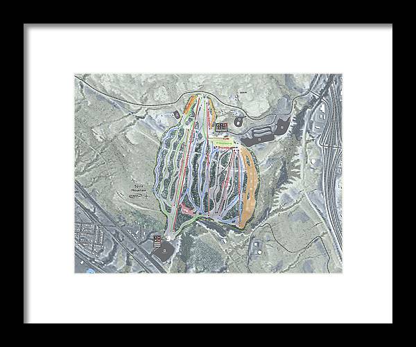Spirit Mountain Ski Trail Map - Framed Print - Powderaddicts