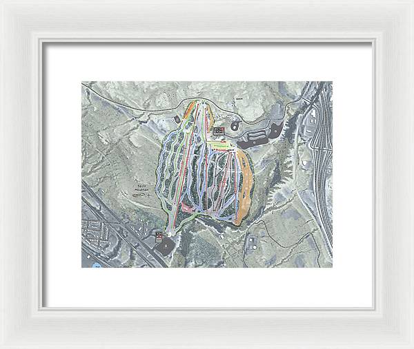 Spirit Mountain Ski Trail Map - Framed Print - Powderaddicts