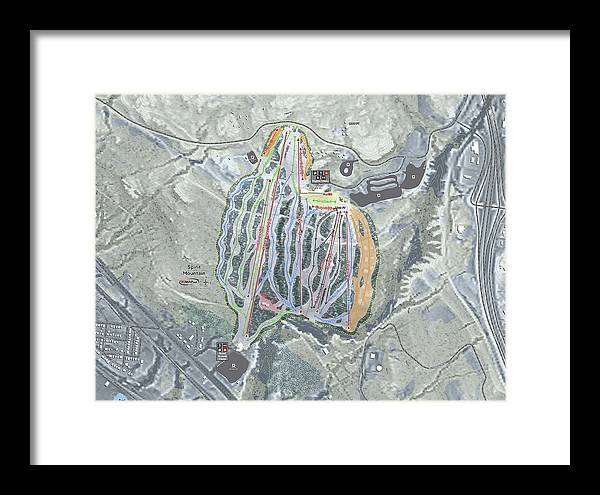 Spirit Mountain Ski Trail Map - Framed Print - Powderaddicts