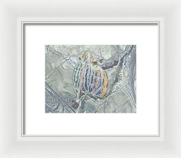 Spirit Mountain Ski Trail Map - Framed Print - Powderaddicts