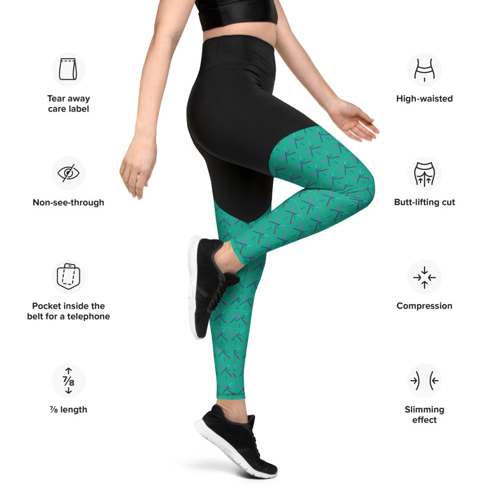 PDX Airport Sports Leggings - Powderaddicts