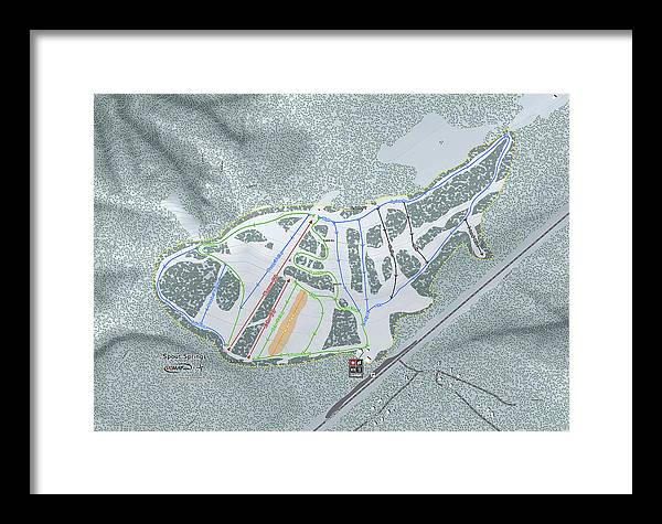 Spout Springs Ski Trail Map - Framed Print - Powderaddicts