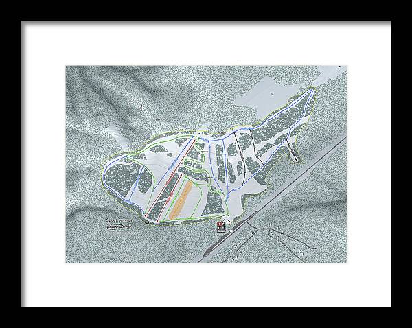 Spout Springs Ski Trail Map - Framed Print - Powderaddicts