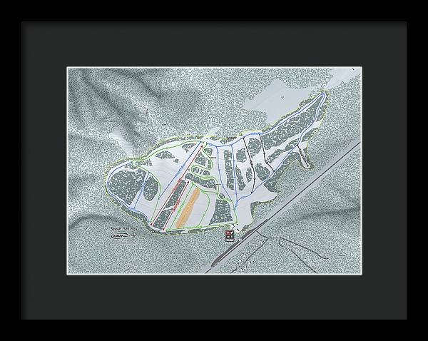 Spout Springs Ski Trail Map - Framed Print - Powderaddicts
