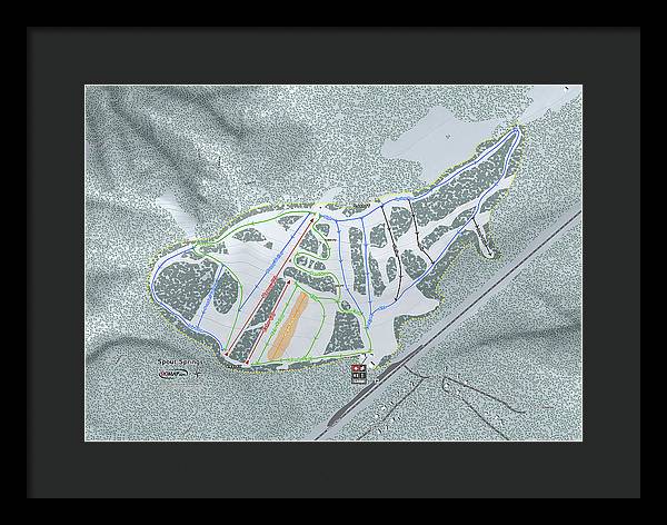 Spout Springs Ski Trail Map - Framed Print - Powderaddicts