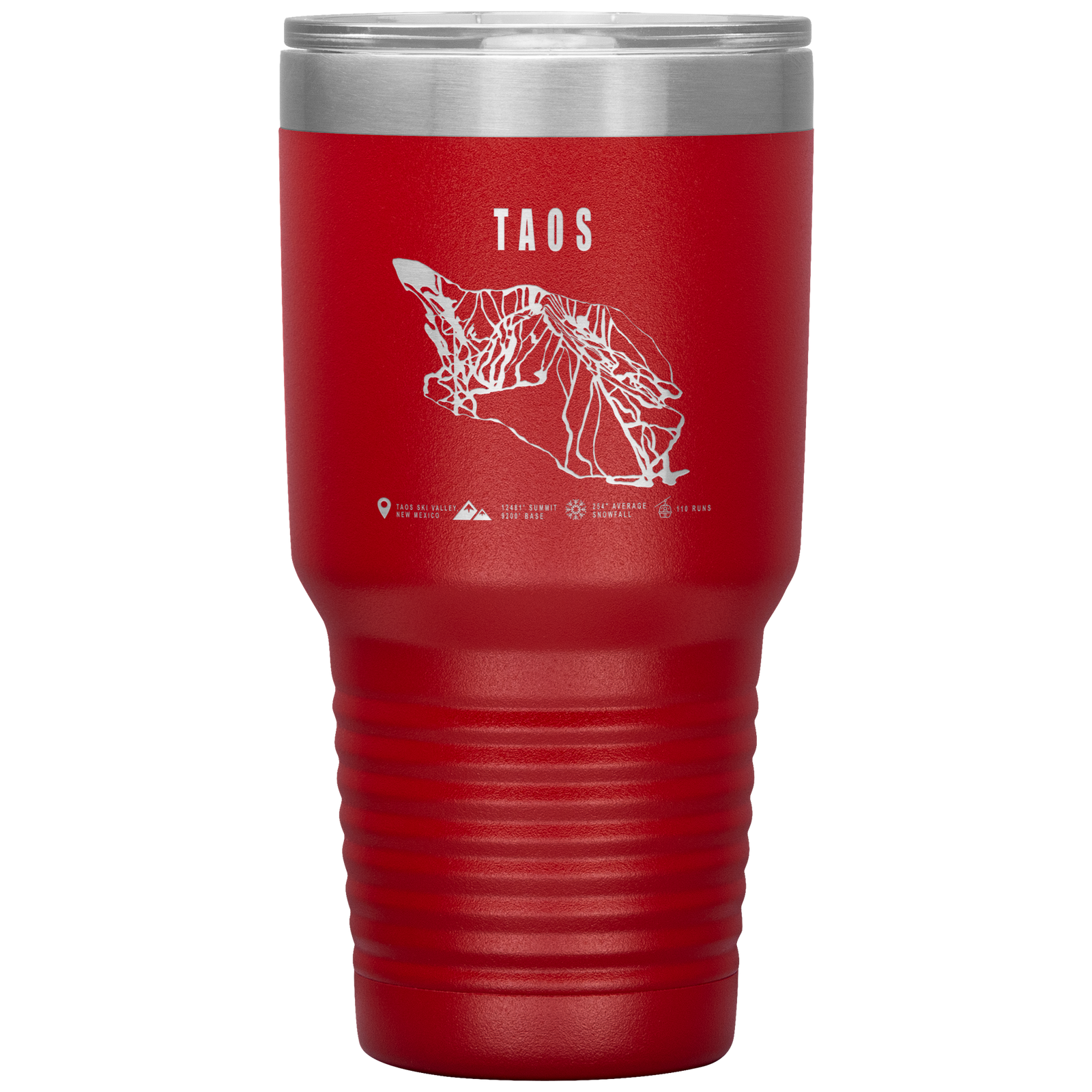 Taos, New Mexico Ski Trail Map 30oz Tumbler - Powderaddicts