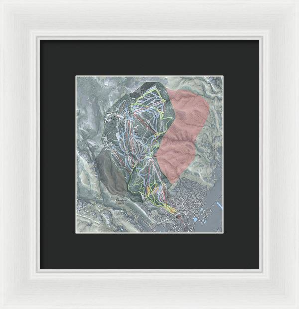 Steamboat Ski Resort Map - Framed Print