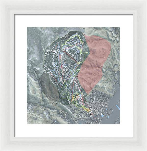 Steamboat Ski Resort Map - Framed Print