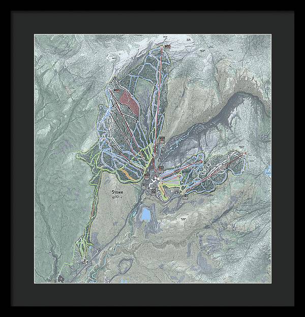 Stowe Ski Trail Map - Framed Print - Powderaddicts