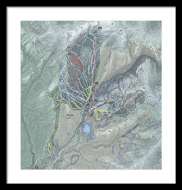 Stowe Ski Trail Map - Framed Print - Powderaddicts