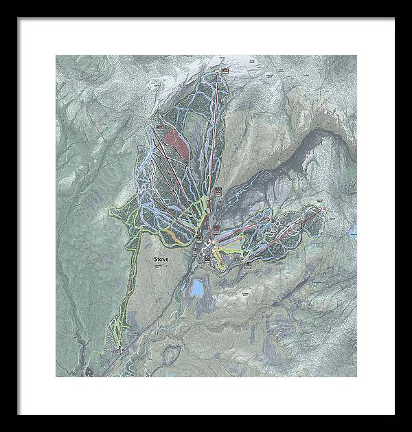 Stowe Ski Trail Map - Framed Print - Powderaddicts