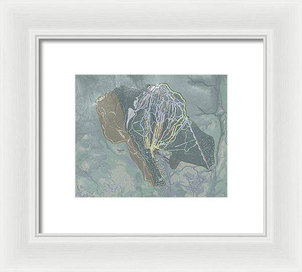 Sugarloaf, Maine Ski Trail Map - Framed Print