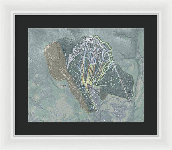 Sugarloaf, Maine Ski Trail Map - Framed Print