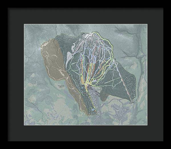Sugarloaf, Maine Ski Trail Map - Framed Print