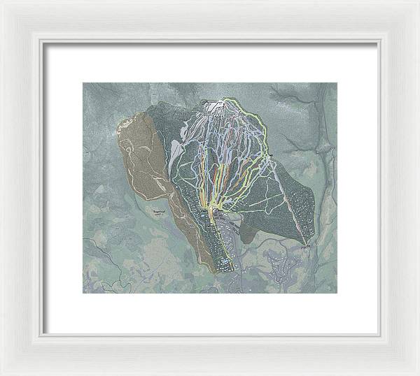 Sugarloaf, Maine Ski Trail Map - Framed Print