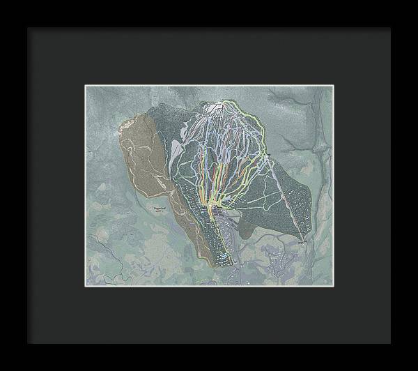 Sugarloaf, Maine Ski Trail Map - Framed Print
