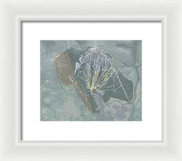 Sugarloaf, Maine Ski Trail Map - Framed Print