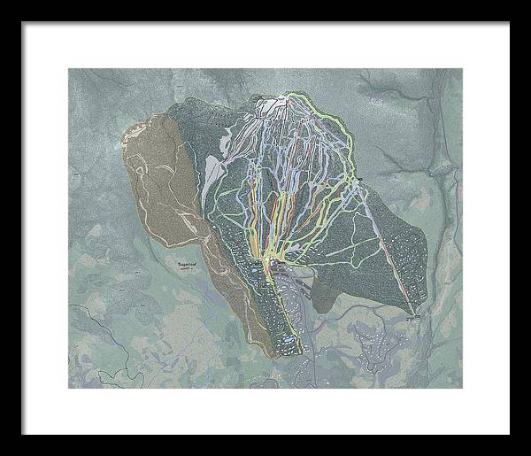 Sugarloaf, Maine Ski Trail Map - Framed Print