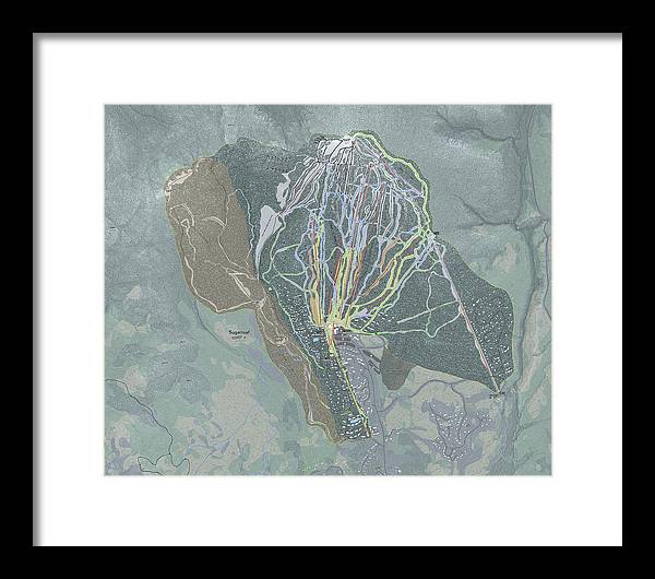 Sugarloaf, Maine Ski Trail Map - Framed Print
