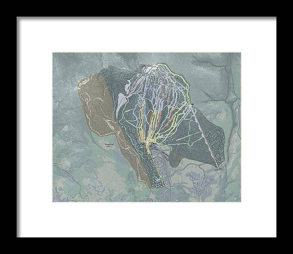Sugarloaf, Maine Ski Trail Map - Framed Print