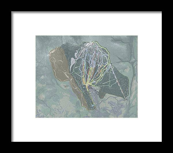 Sugarloaf, Maine Ski Trail Map - Framed Print
