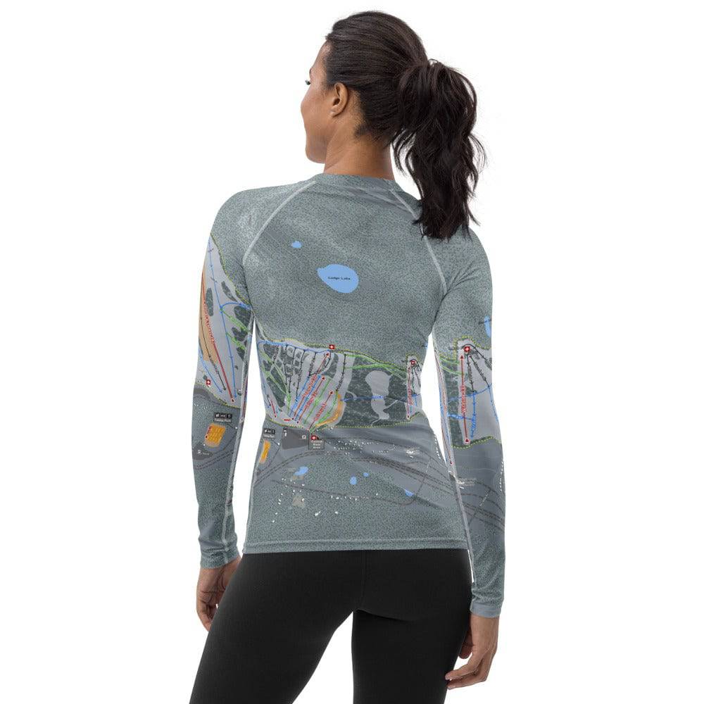 Summit At Snoqualmie, Washington Ski Trail Map Women's Base Layer Top - Powderaddicts