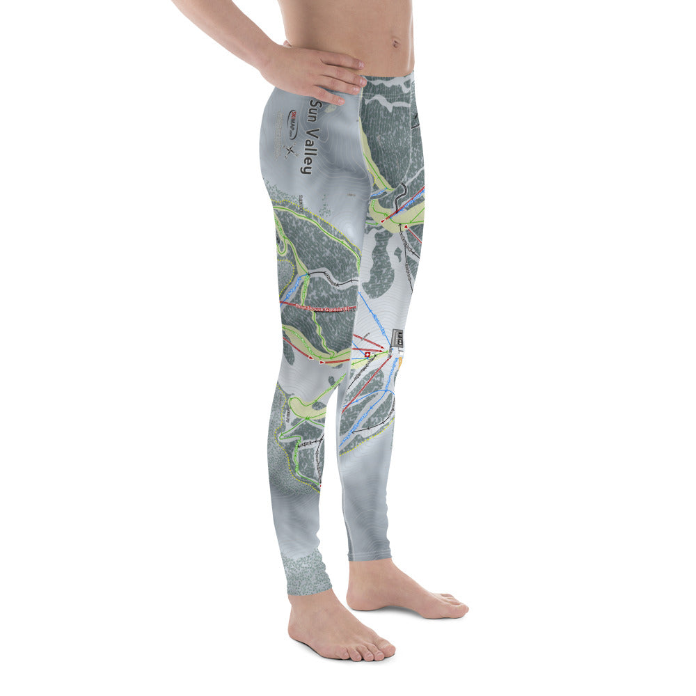 Sun Valley Idaho Ski Trail Map Men's Base Layer Bottom - Powderaddicts