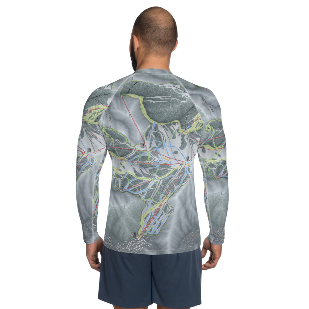 Sun Valley, Idaho Ski Trail Map Men's Base Layer Top - Powderaddicts
