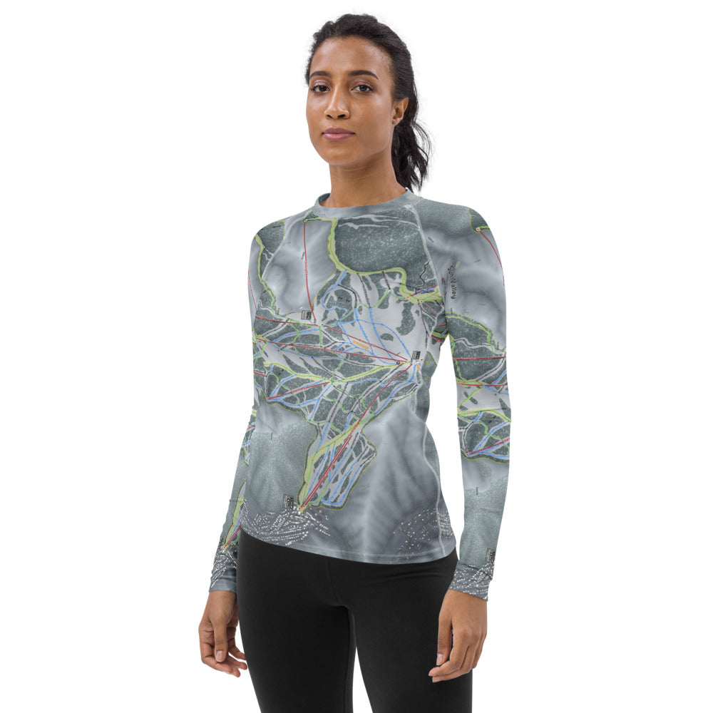 Sun Valley Idaho Ski Trail Map Women's Base Layer Top - Powderaddicts
