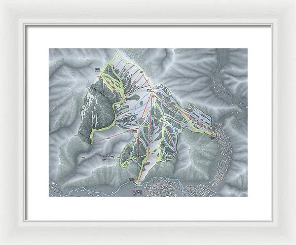 Sun Valley Ski Trail Map - Framed Print - Powderaddicts