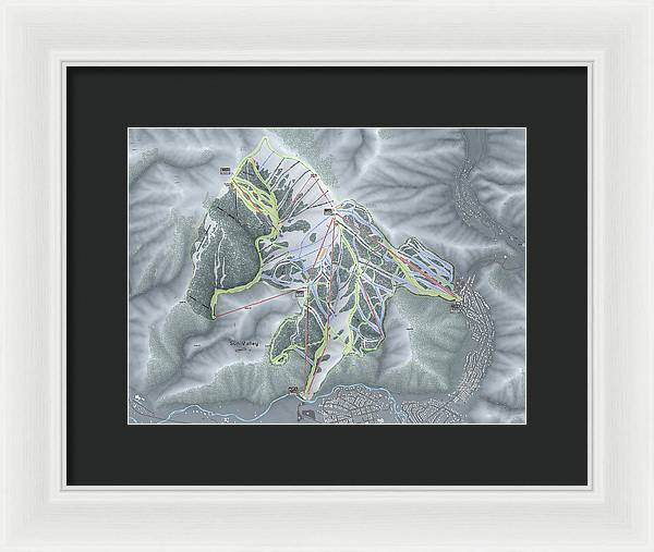 Sun Valley Ski Trail Map - Framed Print - Powderaddicts