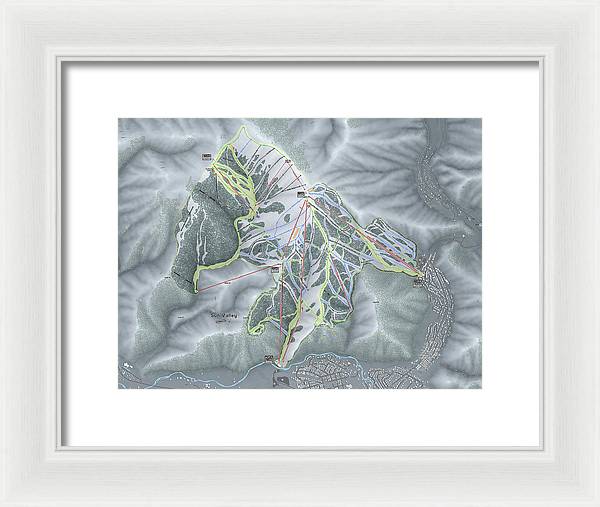 Sun Valley Ski Trail Map - Framed Print - Powderaddicts