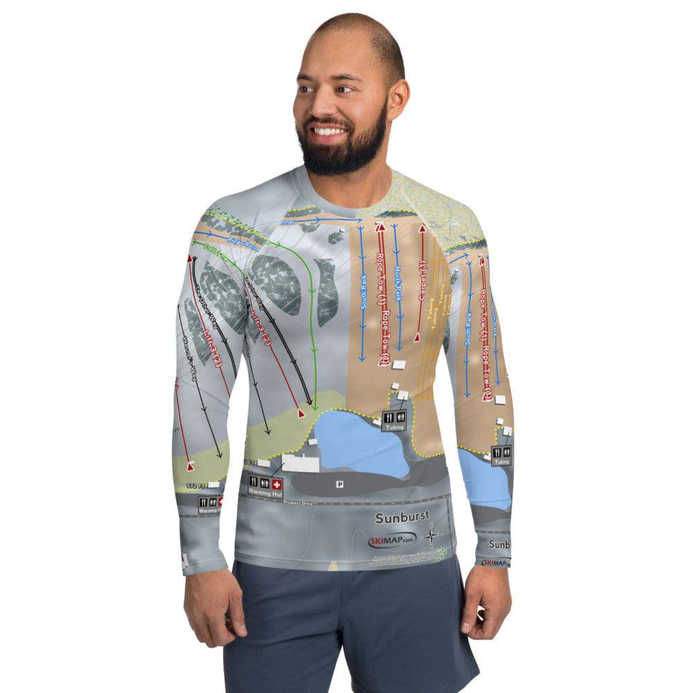 Sunburst, Wisconsin Ski Trail Map Men's Base Layer Top - Powderaddicts