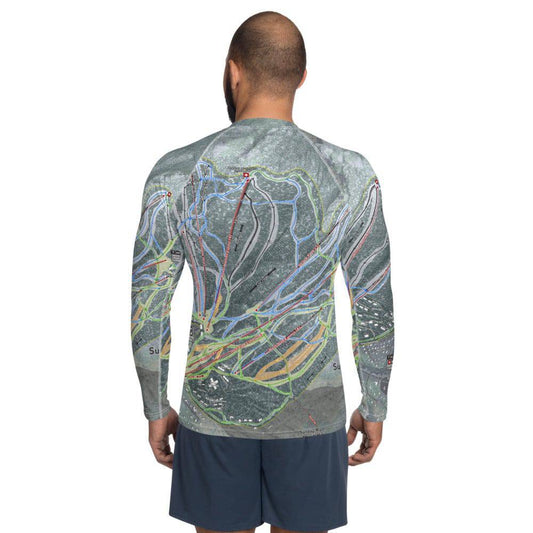 Sunday River, Maine Ski Trail Map Men's Base Layer Top - Powderaddicts