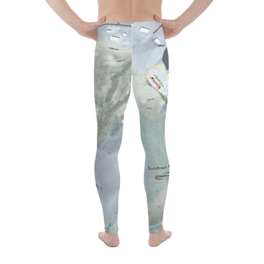 Sundown Mountain, Iowa Ski Trail Map Men's Base Layer Bottom - Powderaddicts
