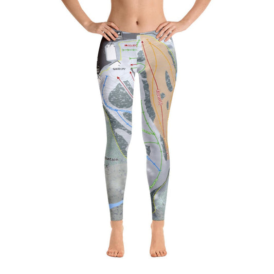 Sundown Mountain, Iowa Ski Trail Map Women's Base Layer Bottom - Powderaddicts