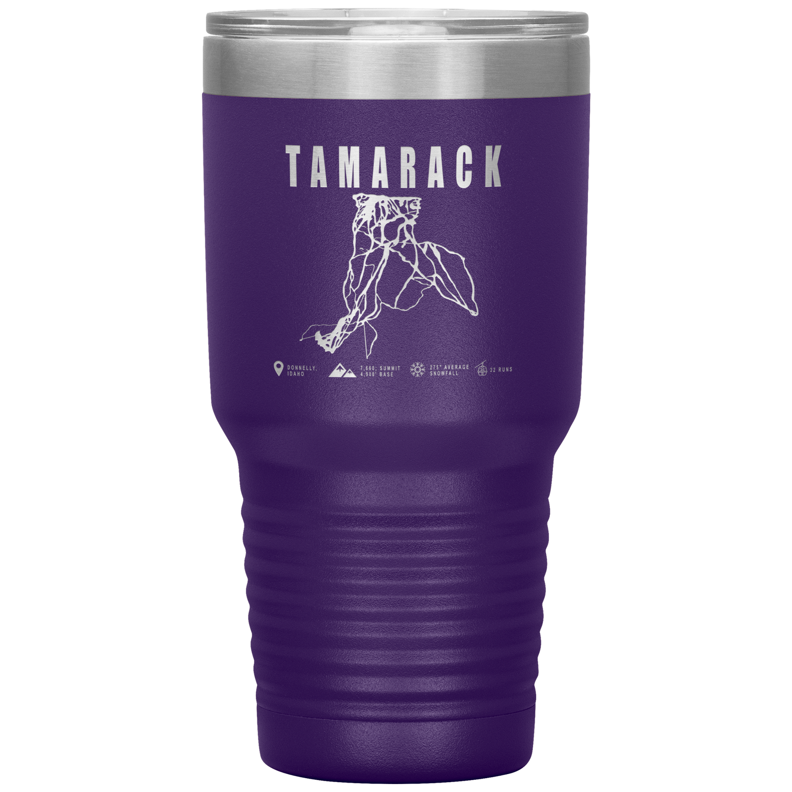 Tamarack Idaho Ski Trail Map 30oz Tumbler - Powderaddicts