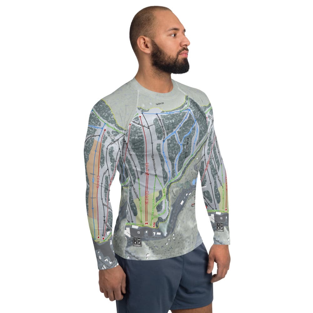 Swain, New York Ski Trail Map Men's Base Layer Top - Powderaddicts