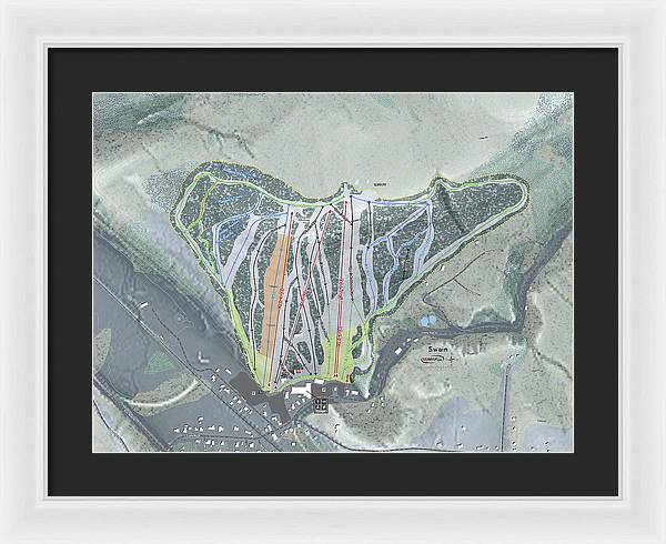 Swain Ski Trail Map - Framed Print - Powderaddicts
