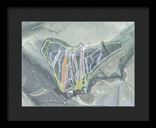 Swain Ski Trail Map - Framed Print - Powderaddicts