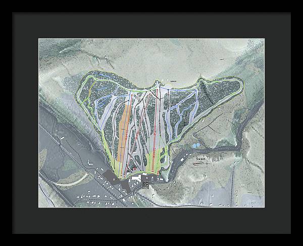 Swain Ski Trail Map - Framed Print - Powderaddicts