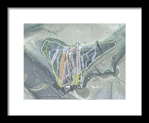 Swain Ski Trail Map - Framed Print - Powderaddicts
