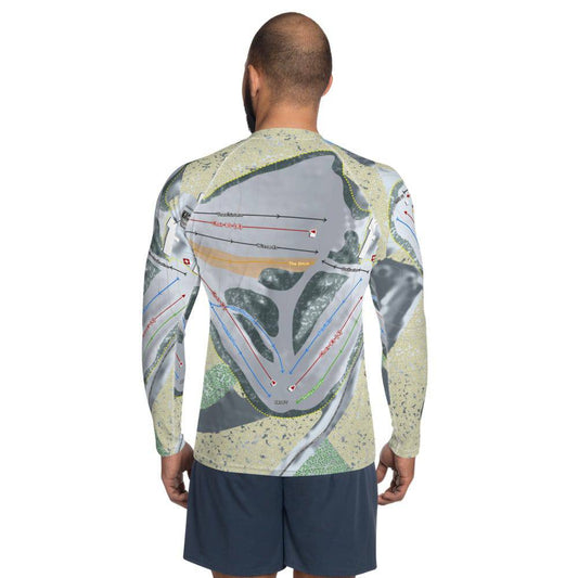 Swiss Valley, Michigan Ski Trail Map Men's Base Layer Top - Powderaddicts