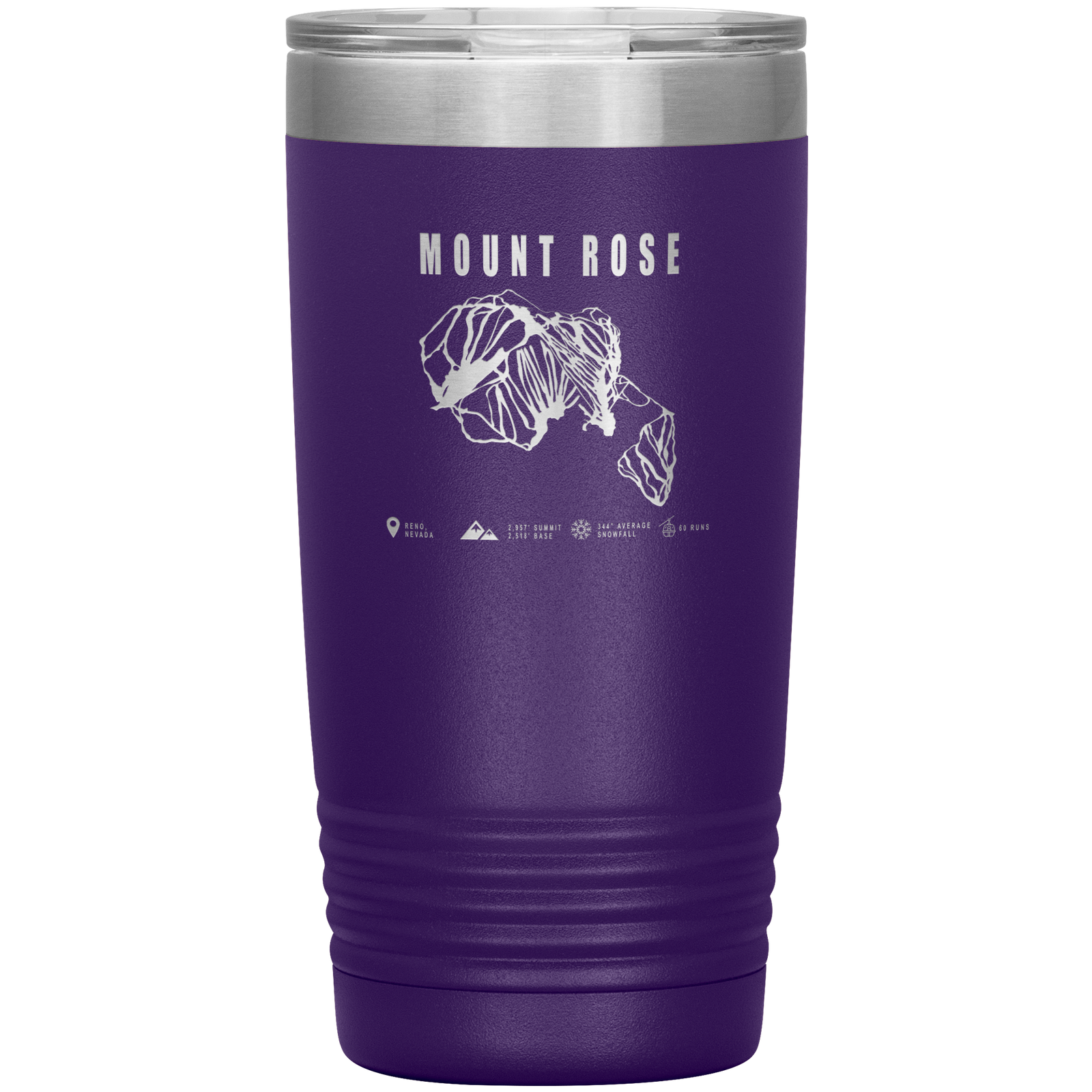 Mount Rose, Nevada Ski Trail Map 20oz Tumbler - Powderaddicts