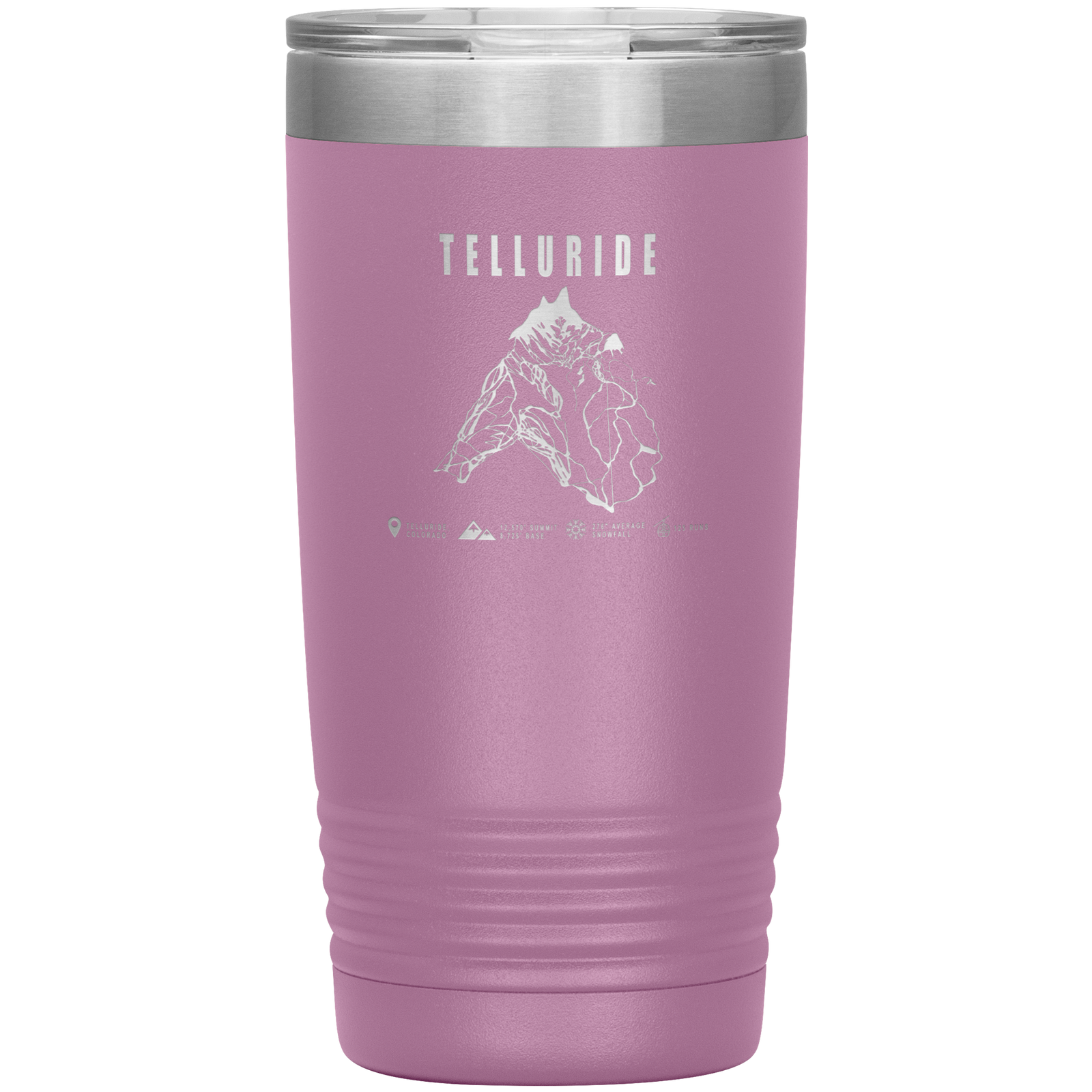 Telluride Colorado Ski Trail Map 20oz Tumbler - Powderaddicts