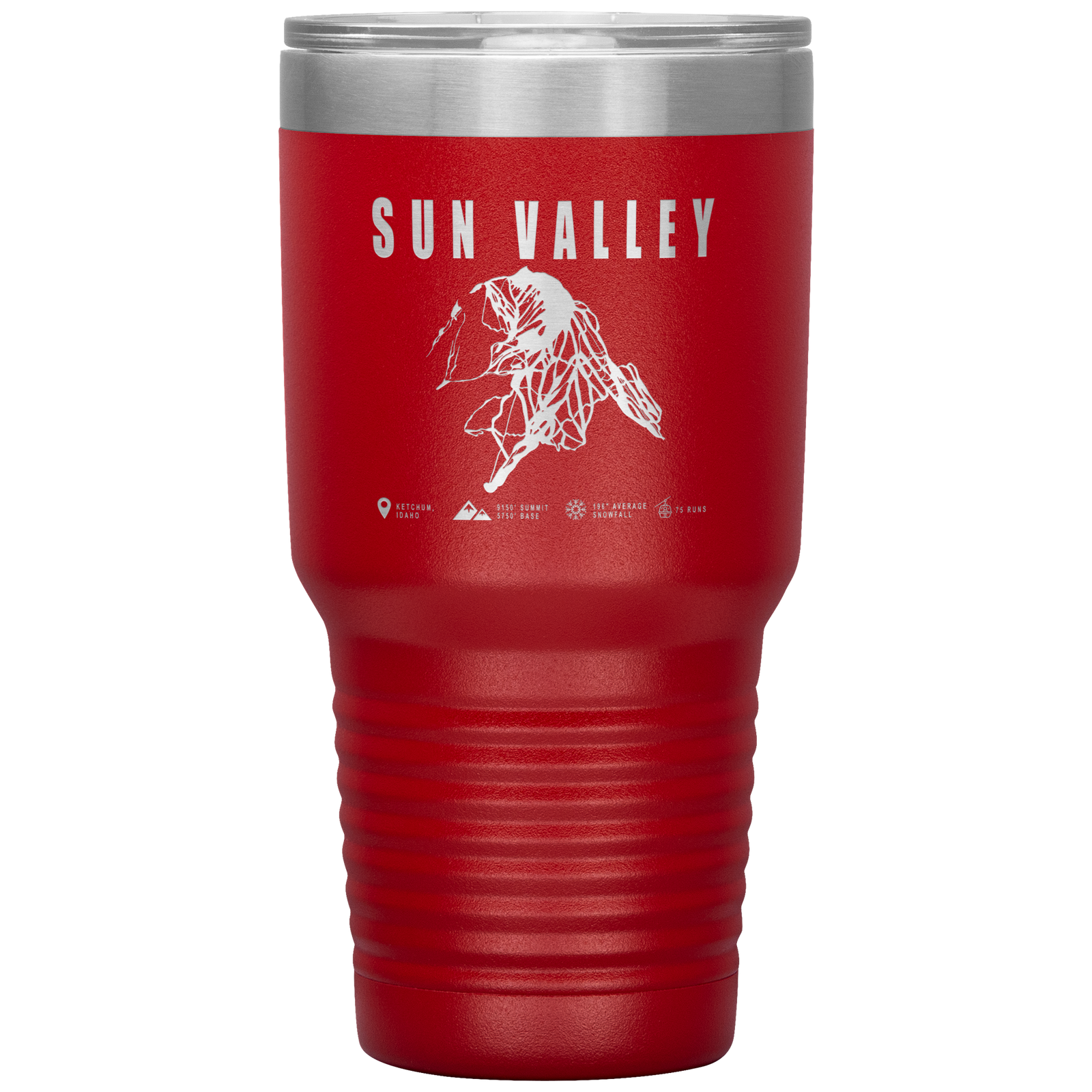 Sun Valley Idaho Ski Trail Map 30oz Tumbler - Powderaddicts