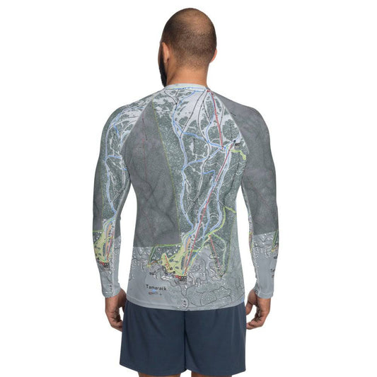 Tamarack, Idaho Ski Trail Map Men's Base Layer Top - Powderaddicts