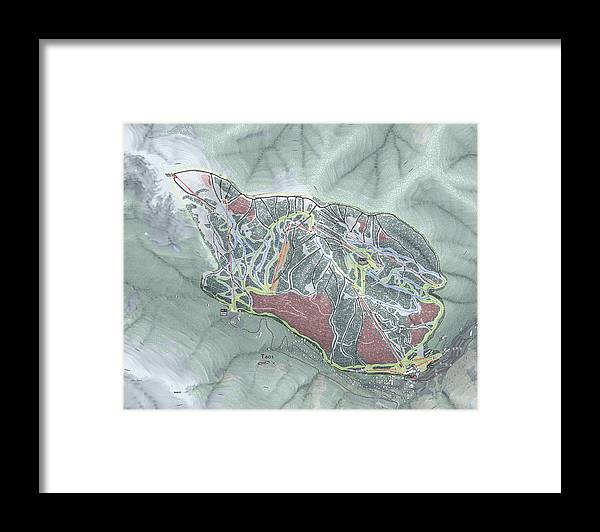 Taos Ski Trail Map - Framed Print - Powderaddicts